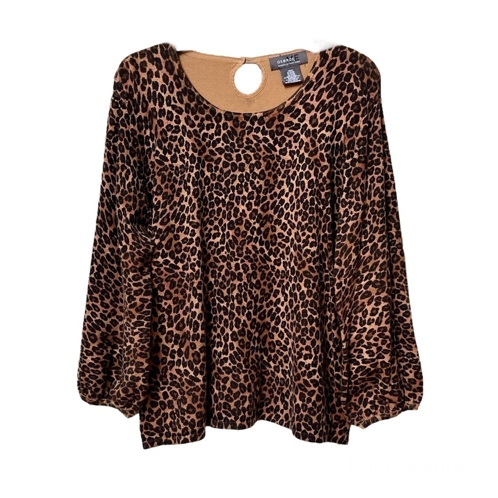 GEORGE Black & Tan Leopard Print Sweater Top Plus Size 16/18